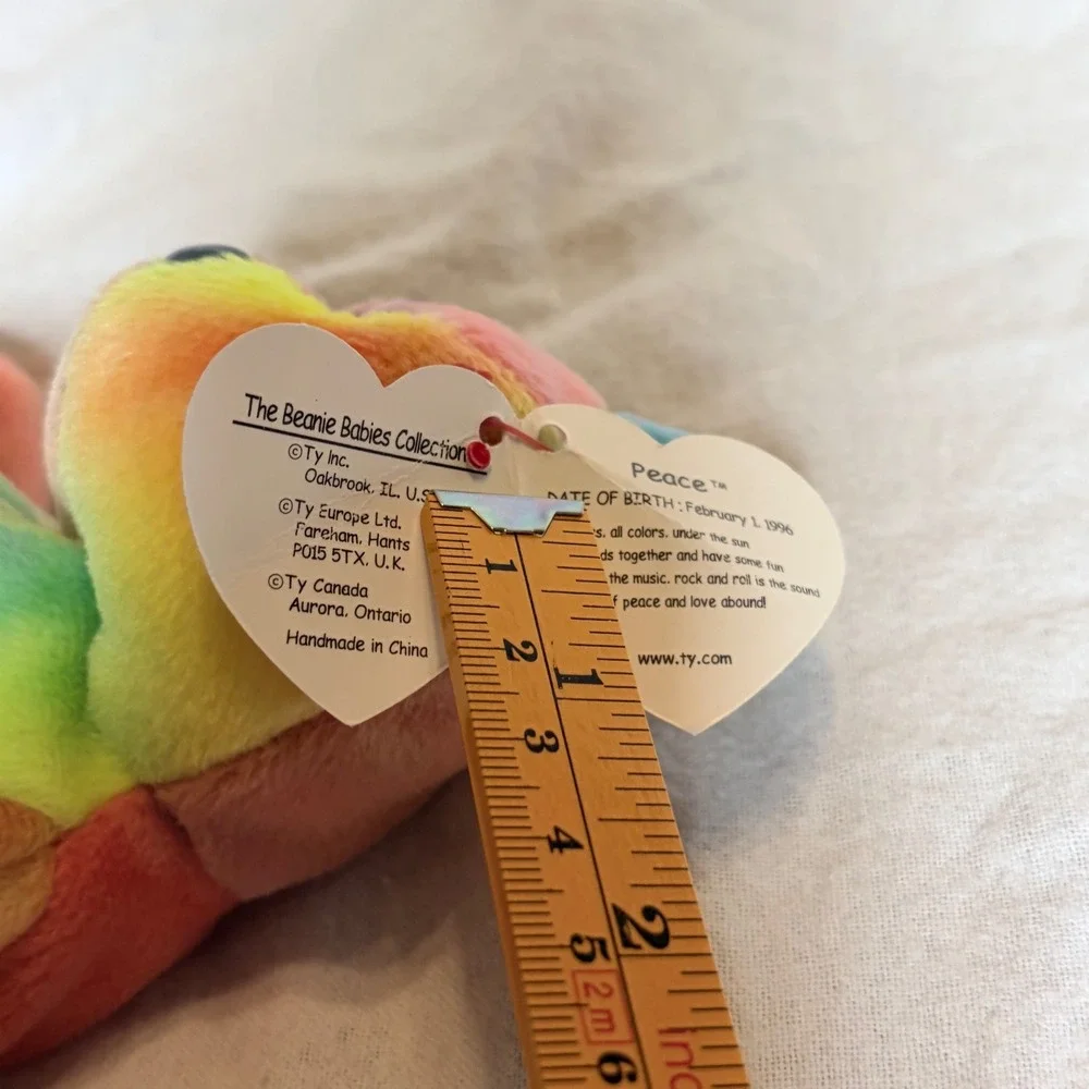 Ty Beanie Baby Peace Bear Tie Dye Vintage Plush‎ 1996 with Tags 08421040537